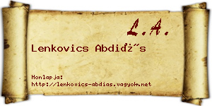 Lenkovics Abdiás névjegykártya